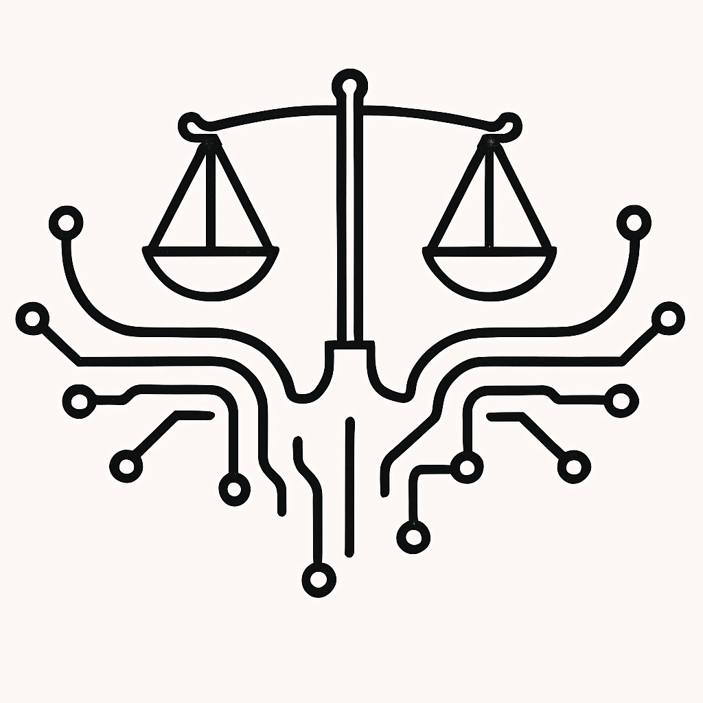 Scales of justice with technology — AdvioSuite legal AI