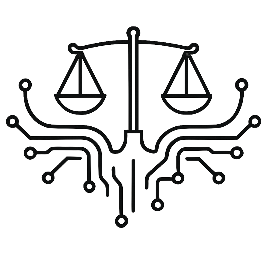 Scales of justice with technology — AdvioSuite legal AI